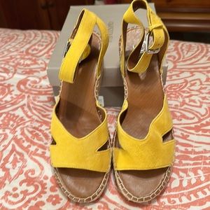 Mustard suede espadrilles